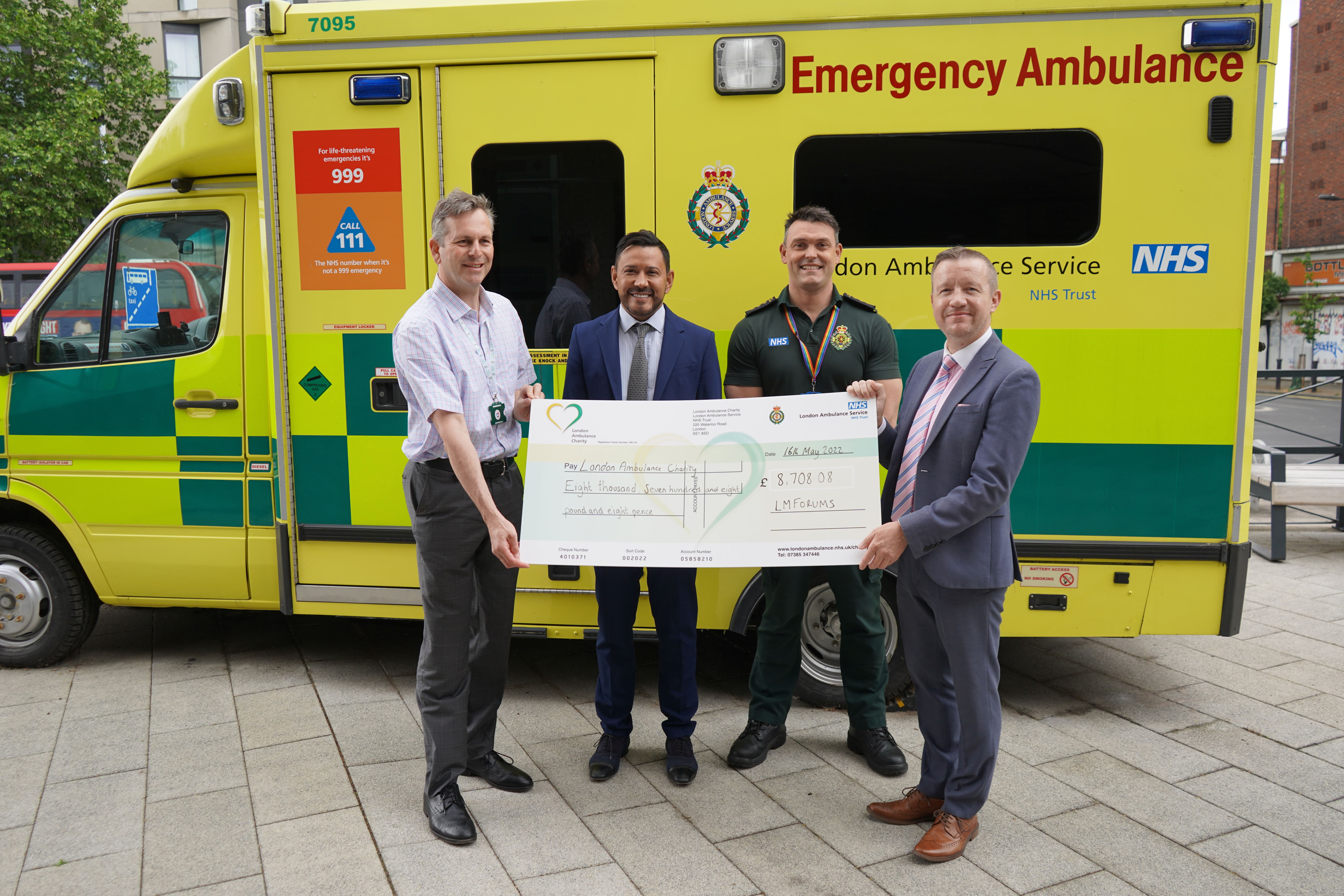 London Ambulance Service Cheque Presentation
